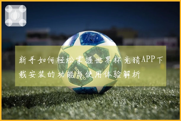 新手如何轻松掌握世界杯竞猜APP下载安装的功能与使用体验解析